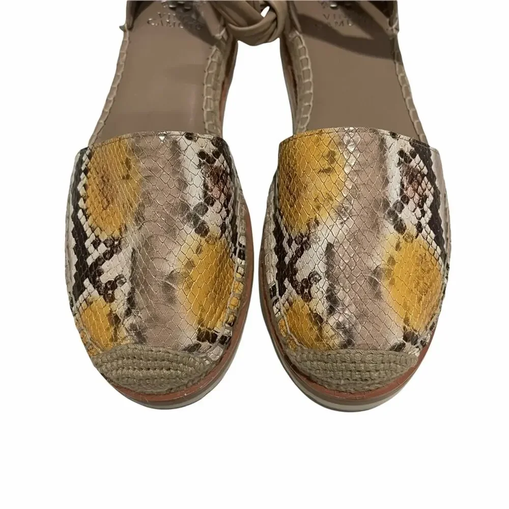 Vince Camuto Binadee Espadrille Ankle Tie Platform Leather Size 9.5